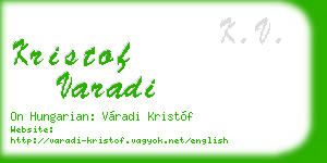 kristof varadi business card