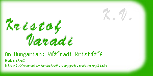 kristof varadi business card